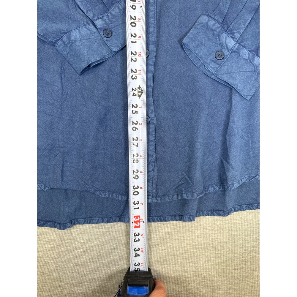 Cato Womens Blue Studded Rayon Button Down Shirt Long‎ Sleeve Plus Size 18/20W - Picture 6 of 8